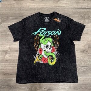 Poison Snake Skull Band Tee Shirt Men’s Size Extra Large